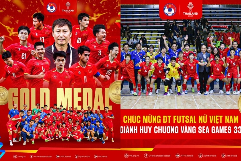 Việt Nam giành 2 HCV, khẳng định vị thế thống trị bóng đá tại SEA Games 33